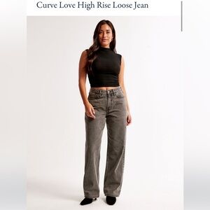 Abercrombie & Fitch curve love dark grey loose jeans size 28 regular length